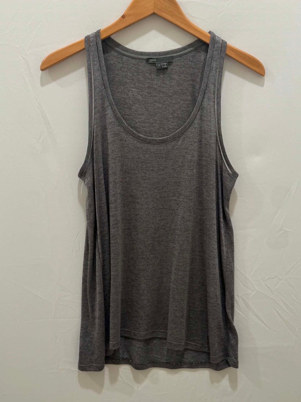 Vince Women Charcoal Scoop Neck Tank lightweight L